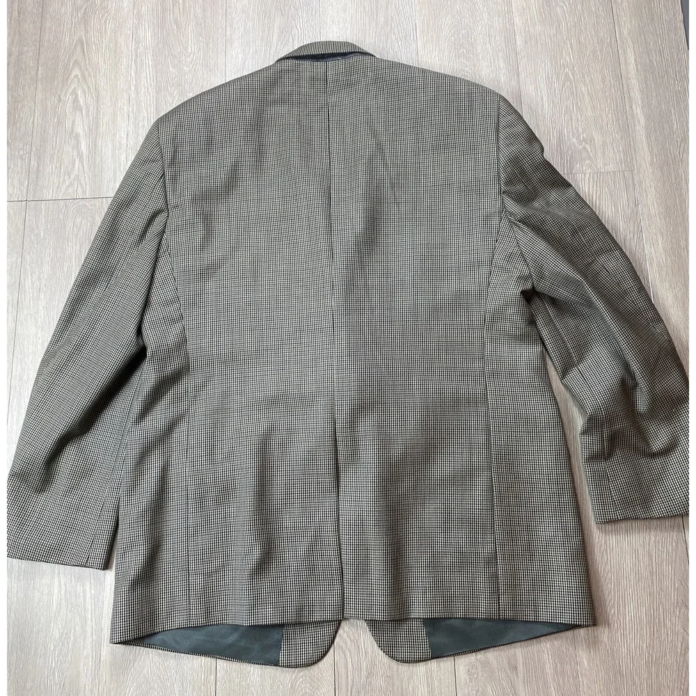 Brooks Brothers Mens‎ Houndstooth Blazer Jacket Size 46R Button Front Sport Coat